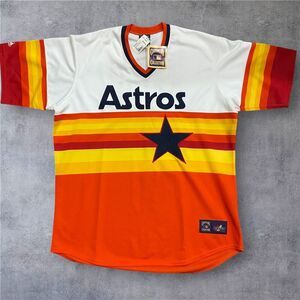 Majestic MLB Houston Astros Vintage Rainbow Cooperstown Jersey NWT Men's 2XL
